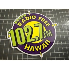 (3) Radio Free Hawaii 102.7 Decal Honolulu Hawaii FM Radio