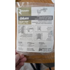 Blum 1-pack  BLUM Clip Top Corner Cabinet Hinges For Bi-Fold Doors BP79M85021180U