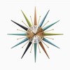 RBFVZCCB 22 Inch Mid-Century Style Metal Crystal Wall Clock, Star-Shaped