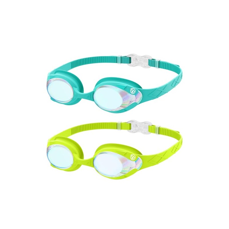 OutdoorMaster Kids Swim Goggles 2 Pack - Quick Adjustable Strap