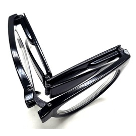 Gafas de conducción de miopía plegables para hombres y mujeres, bolsillo de viaje + mini funda 1.00 1.50 2.00 2.50 3.00 4.00, Negro (1 par), -2.50