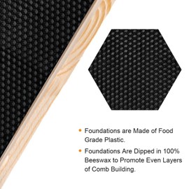 MayBee Deep Brood Beehive Frames with Wax Foundation, 10 Pack Honey Bee Frames with ...