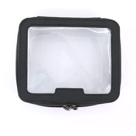 Toiletry Bag Waterproof Toiletry Travel Bag Clear PVC Zippered Cosmetic Bag Makeup Bag Clear Wash Bag Toiletry Organizer Makeup Bag for Travel Bathroom Men & Women. Vegan Leather (Black)