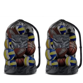 2PCS Bolsa de Pelota Bolsa de Red de Fútbol Bolsa Grande de Malla Deportiva para 12 Balones, bolsa de malla para balones de equipo de fútbol,Bolsa cordón para Artículos deportivos voleibol baloncesto