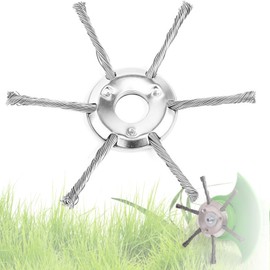 Petrol Strimmer Head,Steel Wire Grass Trimmer,Indestructible Brush Cutter Attachment with Knotted Wire, 24.5mm Replacement for Lawn Mowers & Grass Trimmers(7inch)