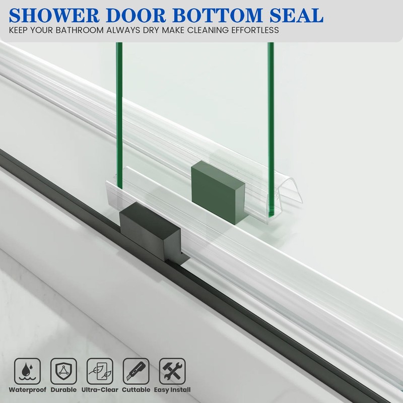 Bathroom Shower Glass Door Bottom Seal Strips, Length 36 Inch