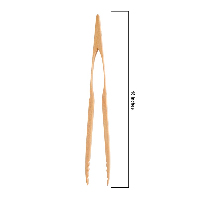 Redecker Oiled Beechwood Grill Tongs, 100% Handmade BBQ Tongs with