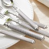 KINGSTONE Retro Rope-Pattern Silverware Set, 5-Piece Flatware Set Cutlery Set