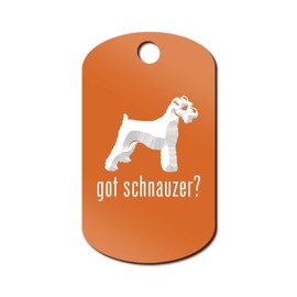 Mister Petlife Got Schnauzer Engraved Keychain/GI Tag Orange