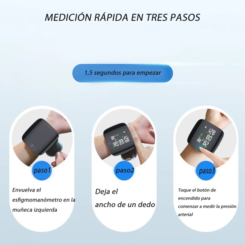 Medidor De Presion De Muñeca Negro, Tensiometro Digital, Baumanometro Generacion