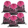 6 Pcs Cheer Drawstring Backpack Cheerleading Drawstring Bag Cheer Accessories