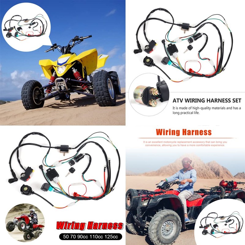 DEBBD Loom Cable Harness Solenoid CDI Quad Dirt Bike ATV