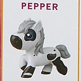 Mini Collectible Figures Precious Ponies Inspired by The Movie Spirit Untamed - Pony Pepper ~ White Horse with Gray and Black Trim ~ Unopened Identified Blind Mystery Bag ~ Series 1