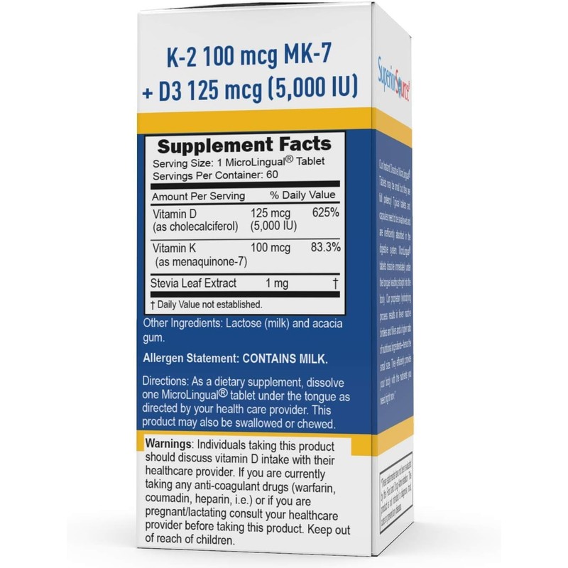 Superior Source K2 (MK-7) 100 mcg, with D3 (5,000 IU)