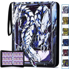 Trading Card binder for Y-G-O Cards- 990 Pockets Card Album with Sleeves Compatible with TCG Cards, TCG Cards Or Other Standard Size Cards Holder-Dragon