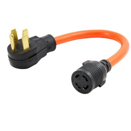 AC WORKS [S1450L1430-018] 1.5FT STW 10/4 NEMA 14-50P 50Amp RV/Range/Generator Plug to L14-30R 4-Prong 30Amp Generator Locking Female Connector