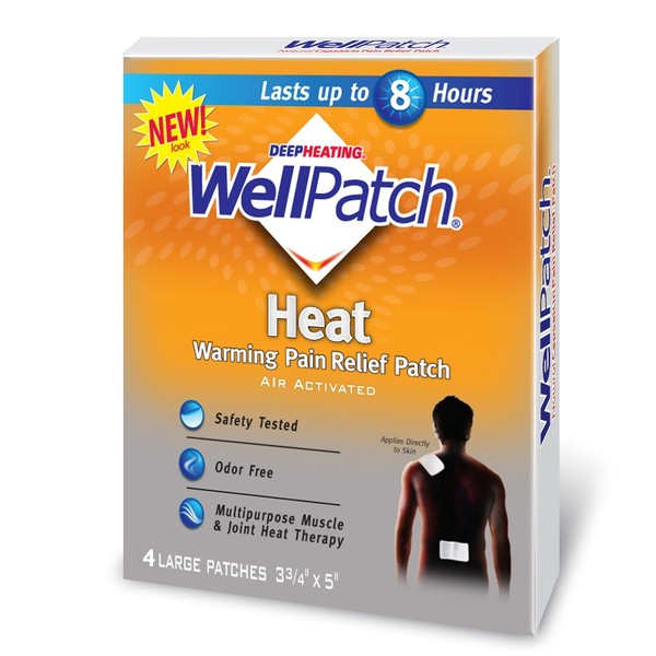 Wellpatch Warming Pain Relief Pads, 4 Count (Pack of 2)