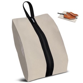 Shoe Bag for Travel, Water-Resistant Shoe Pouch for Gym, Odor-Resistant Soccer Cleats Bag for Sport (Off white)