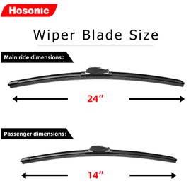 HOSONIC Windshield Wipers, 24" + 14" Wiper Blades, U/J HOOK Premium Original Equipment Replacement All-Weather Performance Windshield Wiper Blades, Double Service Life (set of 4)