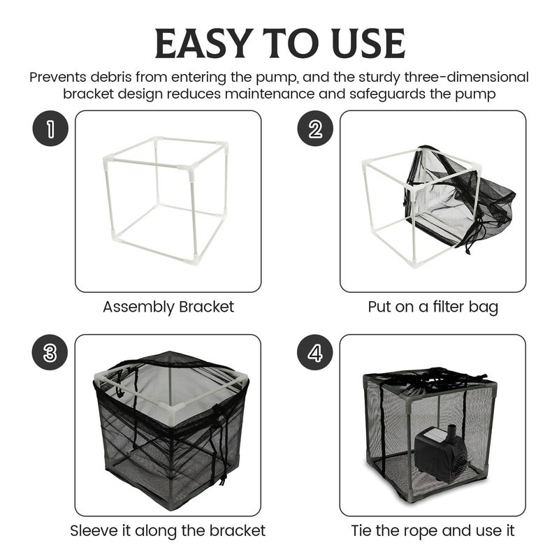 HSHGZSR Solid Pump Mesh Box, Pond Pump Filter Bag, Protective