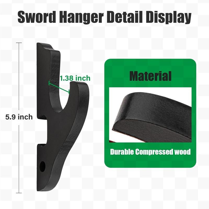 Sword Holder Wall Mount 2-Tier Hook Katana Holder Adjustable Display