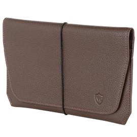 VON HEESEN Leather Passport Holder with RFID Protection - Passport Case Made of Genuine Leather - Passport Organiser for Style-Conscious Men and Women, dark brown, Landscape