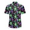 Neon Flamingo Shirt: Men's 80s Disco Button-Up Hawaiian Shirt