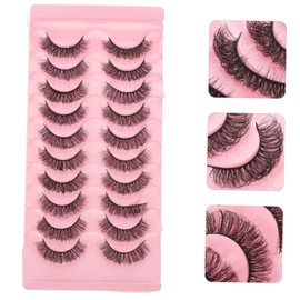 Mikinona 10 Pairs Lash Extensions False Eyelashes Natural Look for Women Full Curly Lashes Makeup