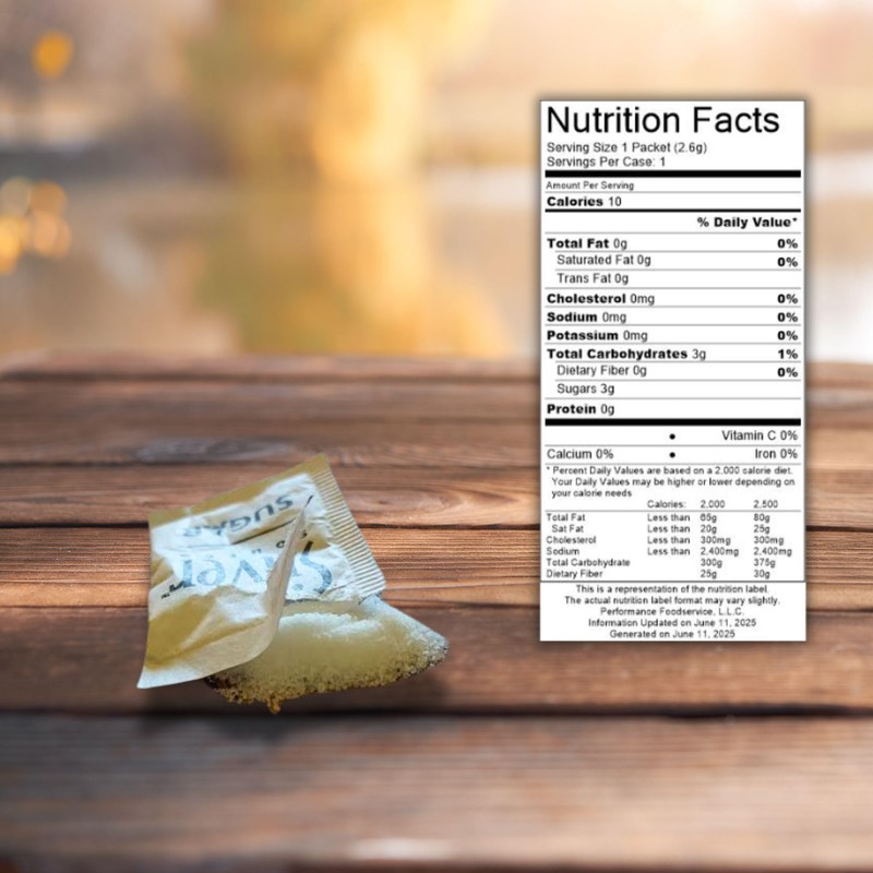 Sugar Packets – 50 count (2.8g Each) with Stir Stick