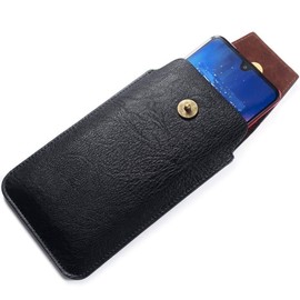 DFV mobile - Leather Cover Vertical Belt Case with Magnetic Closure for Razer Edge (2023) - Black