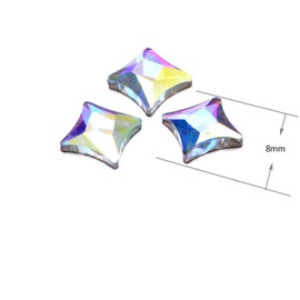 AD Beads Top Czech AB Crystal Multi-Shape Flatback Rhinestone Nail Art Decoration DIY (100 Pcs, 44. Starlet 8x8mm)