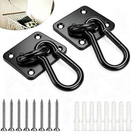 2P M8 Stainless Steel Extra Large Heavy Duty Ceiling Hooks Black