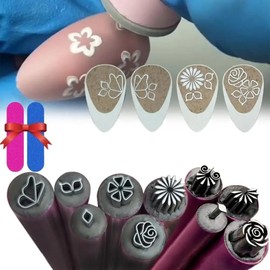 Nail Art Stamp Pen Set, Nail Art Flower Stamp Pen, Nail Art Stamp Pens DIY Nail Art Tools, Nail Art Pens Nail Design Tools for Nail Art, Dotting Tools Nail Art Nail Graffiti for DIY (10 PCS)