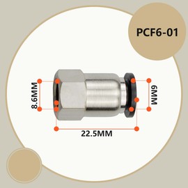 Bwintech Pack of 10 6 mm Hose AD x 1/8 Inch BSP Female Thread Straight Plug Pneumatic Adapter PCF6-01 Quick Release for Air Lines
