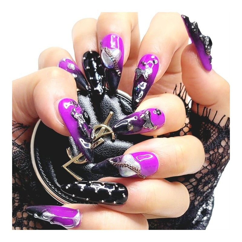 Dark Spider Handmade Nail Tips - Water Drops / 다크
