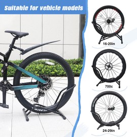 MAKELEN 2 Packs Bike Floor Stand for Mountain MTB & Road Bicycles 23c-4.0 inch Wide Tire 20-29 inch Tire Indoor Outdoor Bike Rack Bicycle Floor Stand Black