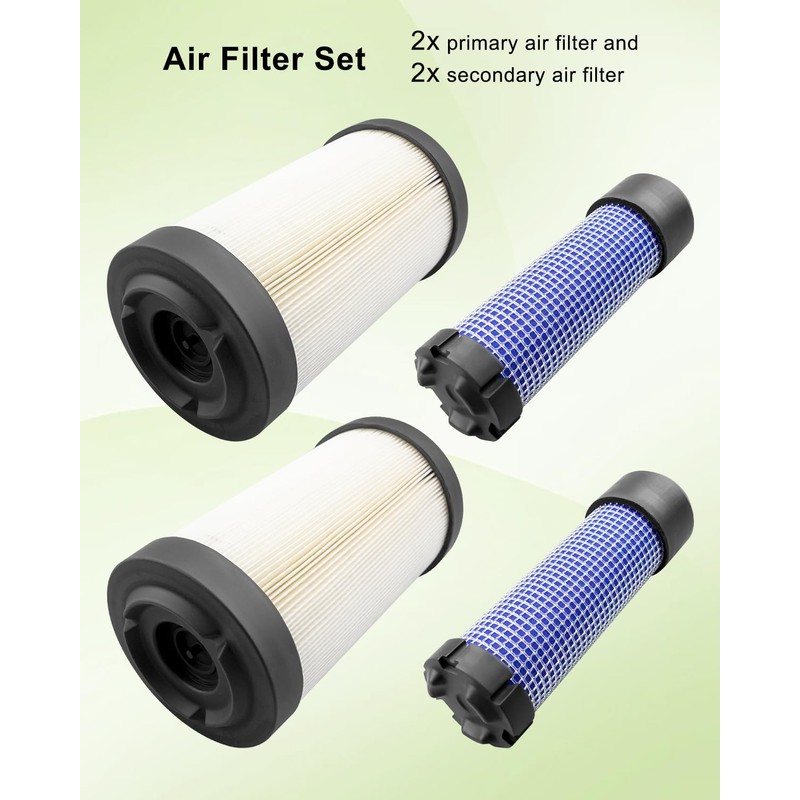 2 Pair Air Filter Replace LVU34503 LVU34504 Fit for John