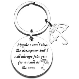 FAFQBING Best Friend Gift for Women Friendship Bestie Gifts for Women Unique Birthday Christmas Gifts for Sister Long Distance Gift for Bff Meaningful Keychain for Her-Maybe I Can'T Stop the Downpour