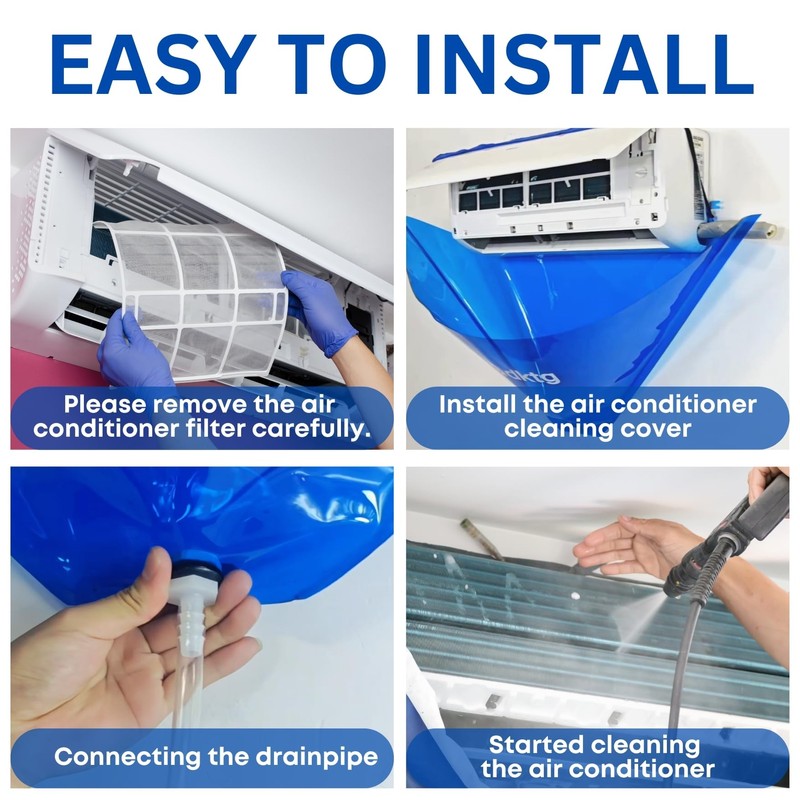 Oiktylr 10Pcs Mini Split Cleaning Kit, Minisplit Cleaning Bag Air