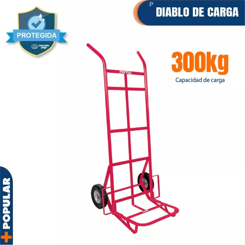 Pretul Diablo Carga 300 Kg Ruedas Sólidas Doble Balero Fiero