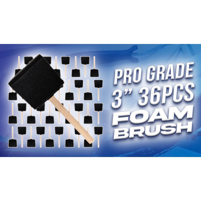 Pro Grade - Foam Brushes - 3 Inch - 36