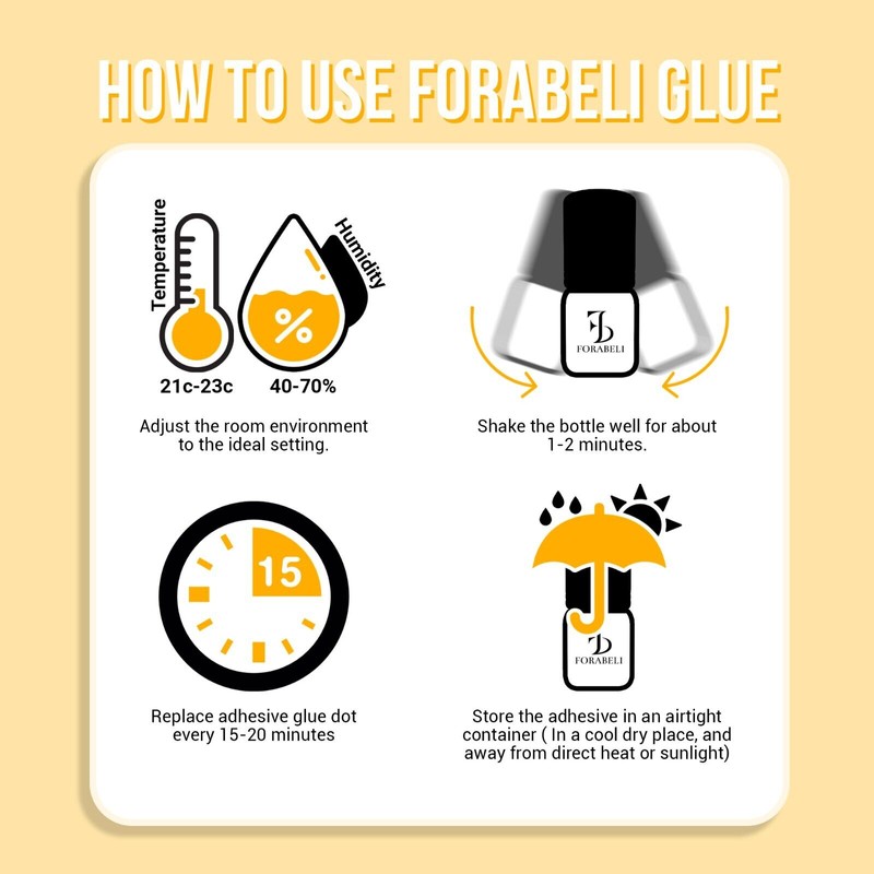 FORABELI PURE SENSITIVE Eyelash Extension Glue - No Fume Adhesive/Lash