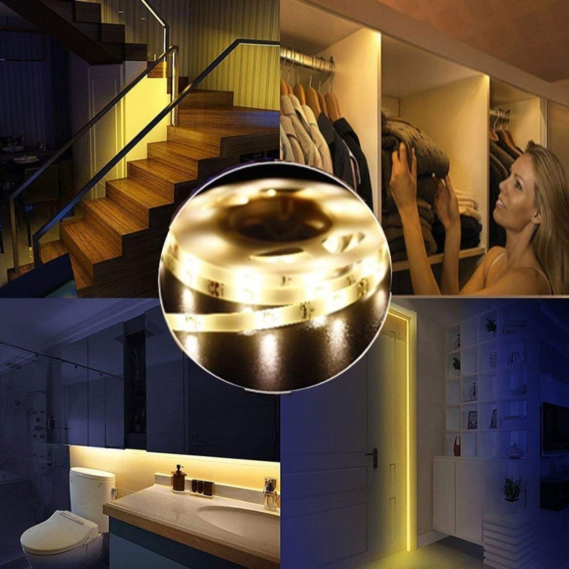 KUCAM Motion Sensor Wardrobe Light, 2M LED Strip Closet Lights,