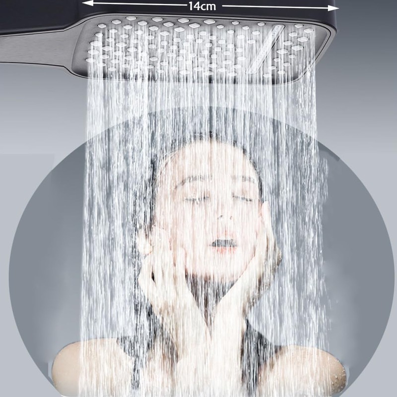 Shower Head, Water Saving with Stop Button, Hand Shower, Pressure