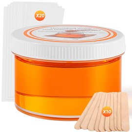 Sugar Wax Kit for Hair Removal: 300g/10.6oz Organic Sugaring Wax for Body Leg Arm Bikini Back - with 20pcs Strips and 10pcs Sticks