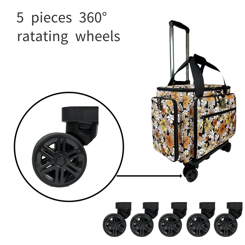 BatlFrist Rolling Teacher Bag with Five 360-Degree Rotating Wheels,Teacher Tote