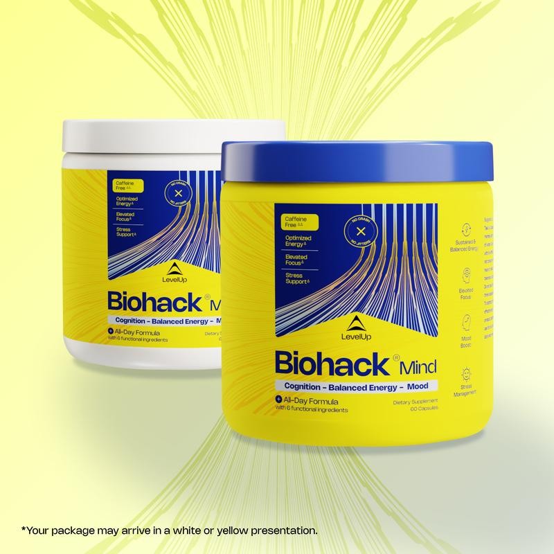 LevelUp Biohack Mind - All-Day Formula for Moms Dads Students