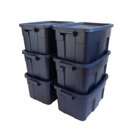 Rubbermaid Roughneck️ Storage Totes 14 Gal, Durable Stackable Storage Containers, Great for Dry Food Storage, Clothing, Camping Gear and More, 6-Pack