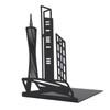 4pcs Bookends Black Architectural Style Decorative Non Slip Metal Desktop
