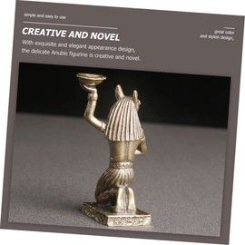 Alipis Vintage Anubis Brass Statue Cozy Egypt Tabletop Decoration Mini Statue for Decor